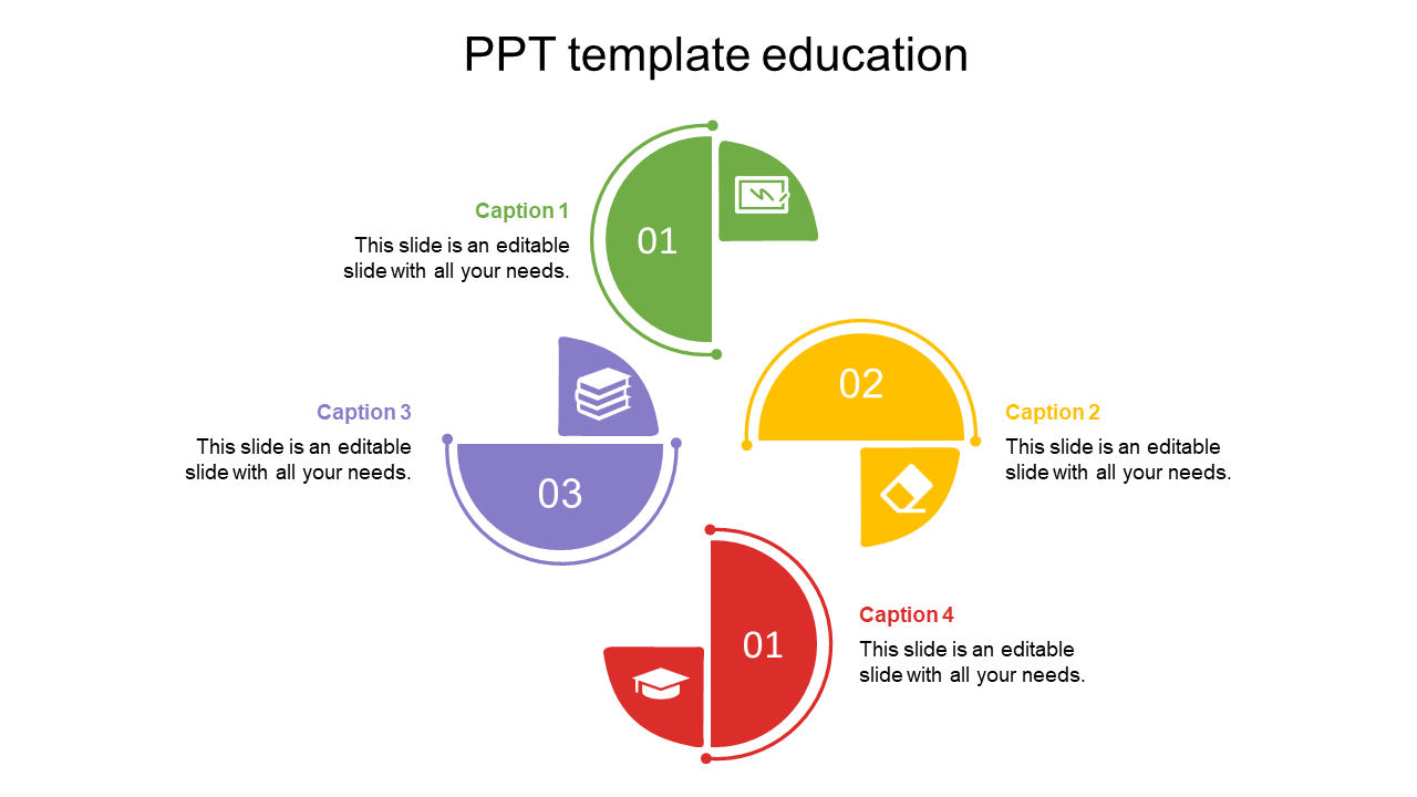 Free - Attractive Multicolor PPT Template Education Slides